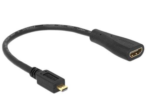 DELOCK 65391 Delock kabel High Speed HDMI-D(M) Micro -> HDMI-A(F) s ethernetem, 23 cm