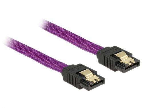 DELOCK 83690 Delock SATA cable 6 Gb/s 30 cm straight / straight metal purple Premium