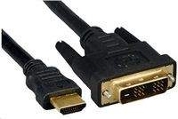 PREMIUMCORD Kabel HDMI - DVI 1m (M/M, zlacené kontakty, stíněný)