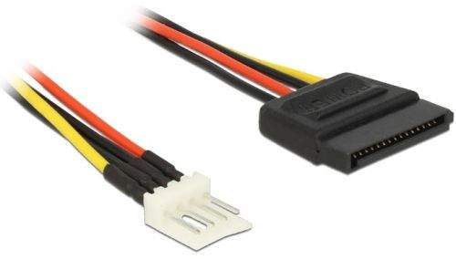Delock napájecí kabel SATA 15 pin samec > 4 pin floppy samec 15 cm