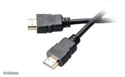 AKASA kabel HDMI, podpora Ethernet, 2K a 4K rozlišení, pozlacené konektory, 2m