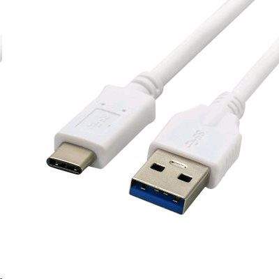 C-Tech CB-USB3C-20W USB 3.0 AM na Type-C, (AM/CM), 2m, bílý kabel