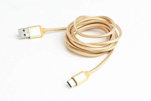 GEMBIRD Kabel CABLEXPERT USB na USB-C kabel (AM/CM), 1,8m, opletený, zlatý, blister