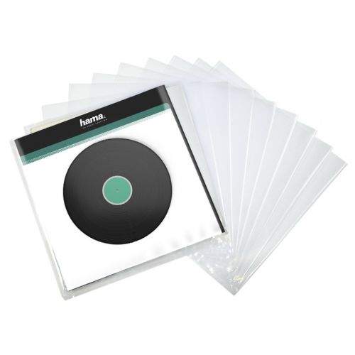 Hama spol s r.o. Hama vnější ochranné obaly na gramofonové desky (vinyl/LP), průhledné, 10 ks