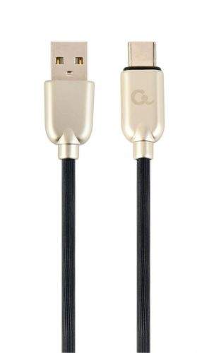 GEMBIRD Kabel CABLEXPERT USB 2.0 AM na Type-C kabel (AM/CM), 2m, pogumovaný, černý, blister, PREMIUM QUALITY