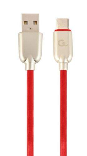 GEMBIRD Kabel CABLEXPERT USB 2.0 AM na Type-C kabel (AM/CM), 2m, pogumovaný, červený, blister, PREMIUM QUALITY
