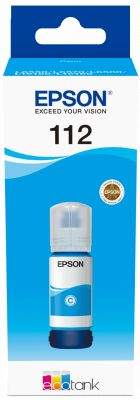 EPSON ink bar 112 EcoTank Pigment Cyan ink bottle