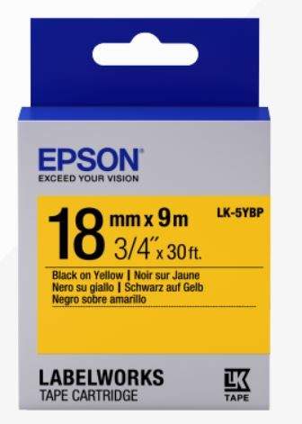 EPSON POKLADNÍ SYSTÉMY Epson Label Cartridge Pastel LK-5YBP Black/Yellow 18mm (9m)