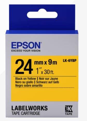 EPSON POKLADNÍ SYSTÉMY Epson Label Cartridge Pastel LK-6YBP Black/Yellow 24mm (9m)