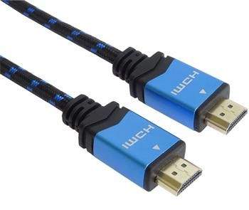 PremiumCord Ultra HDTV 4K@60Hz kabel HDMI 2.0b kovové+zlacené konektory 1,5m bavlněný plášť