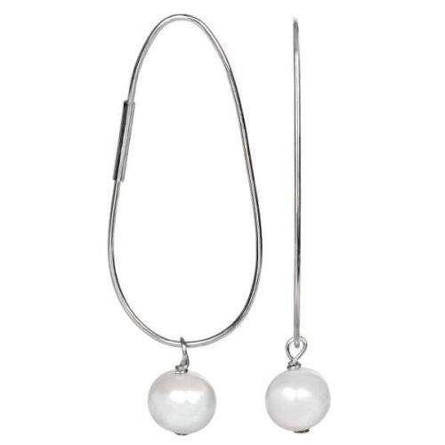 JwL Luxury Pearls Elipsovité stříbrné náušnice s pravou perlou JL0108