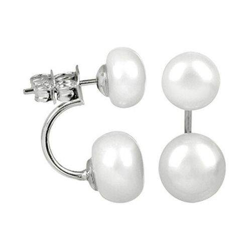 JwL Luxury Pearls Originální dvojnáušnice s pravými bílými perlami JL0287