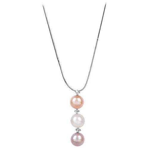 JwL Luxury Pearls Jemný náhrdelník s perlou a zirkony JL0425 (řetízek, přívěsek) stříbro 925/1000