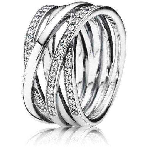 Pandora Stříbrný propletený prsten 190919CZ (Obvod 52 mm) stříbro 925/1000