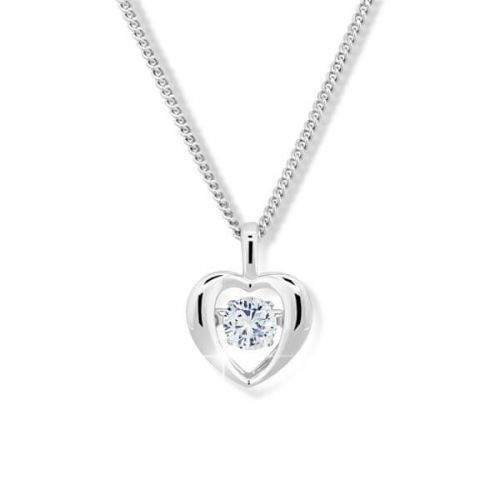 Modesi Romantický náhrdelník s krystalem M43065 (řetízek, přívěsek) stříbro 925/1000