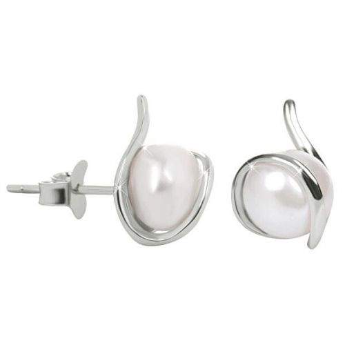 JwL Luxury Pearls Módní náušnice ze stříbra s pravou perlou JL0401