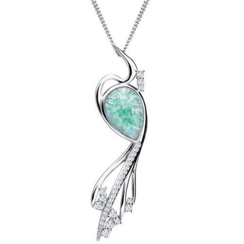 Preciosa Elegantní náhrdelník Ines Matrix Tyrkys 6109 24 (řetízek, přívěsek) stříbro 925/1000