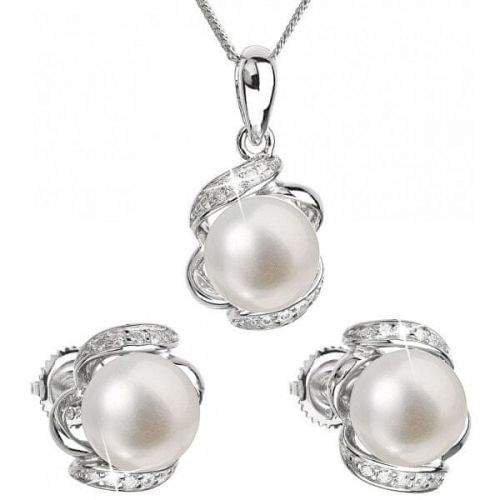Evolution Group Luxusní stříbrná souprava s pravými perlami Pavona 29017.1 (náušnice, řetízek, přívěsek) stříbro 925/1000