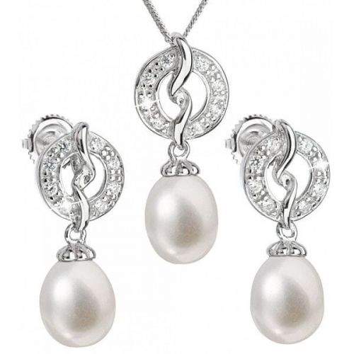Evolution Group Luxusní stříbrná souprava s pravými perlami Pavona 29014.1 (náušnice, řetízek, přívěsek) stříbro 925/1000
