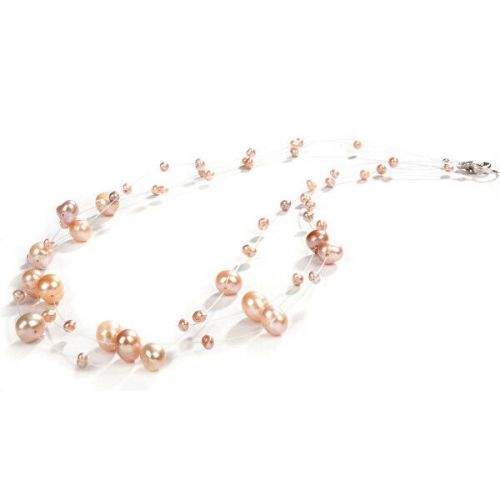 JwL Luxury Pearls Náhrdelník z levitujících pravých perel JL0324 stříbro 925/1000
