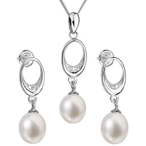 Evolution Group Souprava stříbrných šperků s pravými perlami Pavona 29040.1 (náušnice, řetízek, přívěsek) stříbro 925/1000