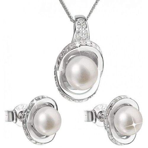 Evolution Group Luxusní stříbrná souprava s pravými perlami Pavona 29026.1 (náušnice, řetízek, přívěsek) stříbro 925/1000