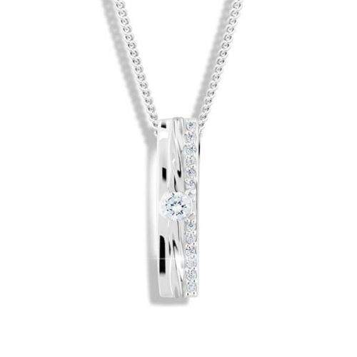 Modesi Třpytivý náhrdelník se zirkony M46022 (řetízek, přívěsek) stříbro 925/1000