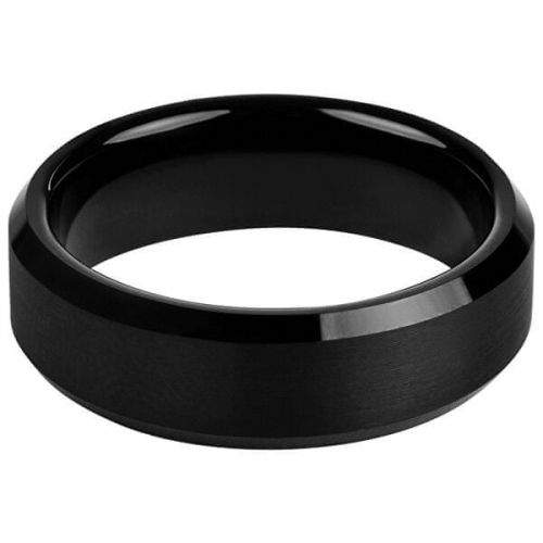Troli Černý wolframový prsten (Obvod 52 mm)