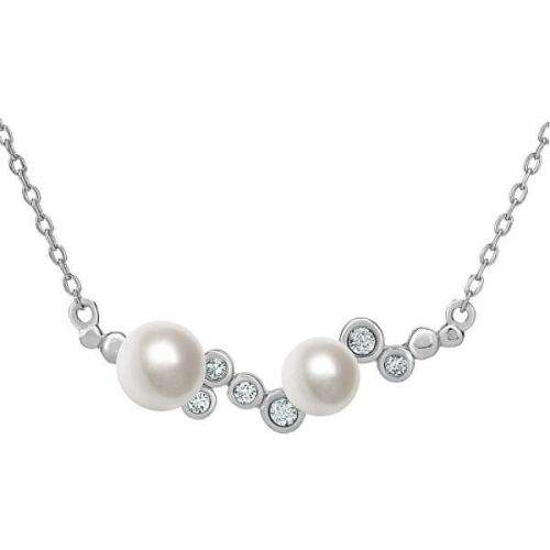 Silvego Stříbrný perlový náhrdelník ILUMIA JJJN0972 stříbro 925/1000