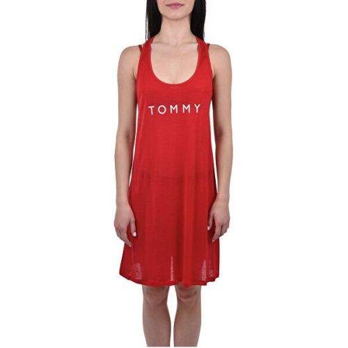Tommy Hilfiger Dámské šaty Tommy Short Tank Dress Tee Tango Red UW0UW01730-611 (Velikost S)