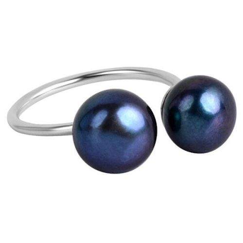 JwL Luxury Pearls Stříbrný prsten s modrou dvojperlou JL0433 stříbro 925/1000