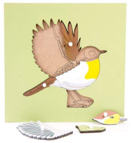 Montessori pomůcky Puzzle s kostrou - pták