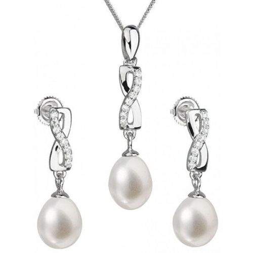 Evolution Group Souprava stříbrných šperků s pravými perlami Pavona 29041.1 (náušnice, řetízek, přívěsek) stříbro 925/1000