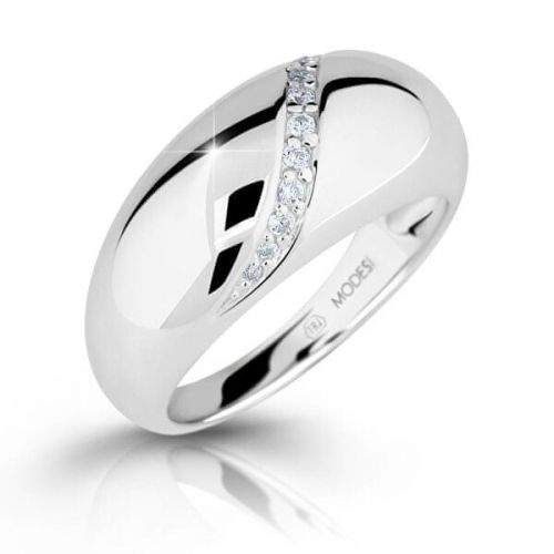 Modesi Nepřehlédnutelný stříbrný prsten se zirkony M16017 (Obvod 54 mm) stříbro 925/1000