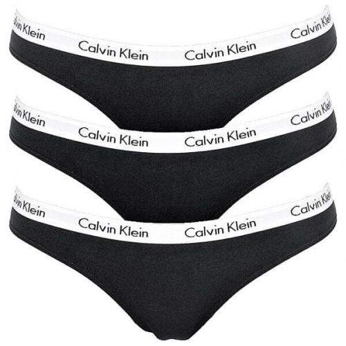 Calvin Klein 3 PACK - dámská tanga QD3587E-001 Black (Velikost L)