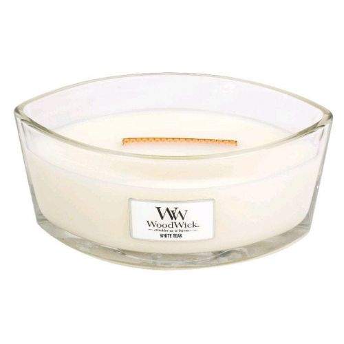 Woodwick vonná svíčka White Teak (Bílý teak) 453 g
