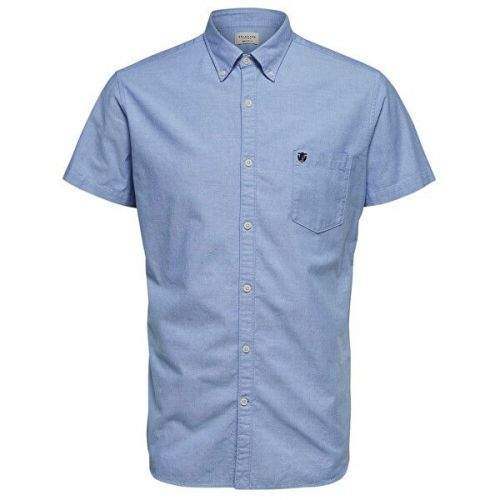 Selected Homme Pánská košile Regcollet Shirt Ss W Noos Light Blue (Velikost S)