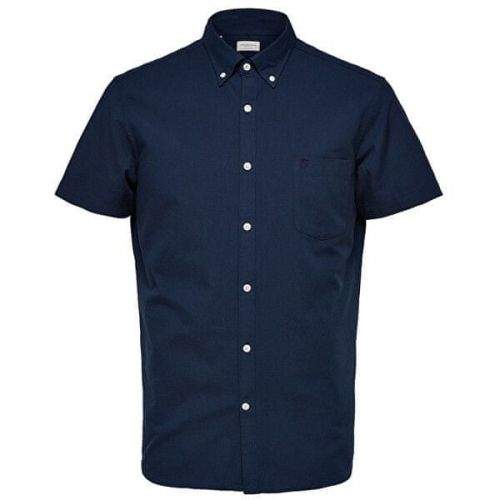 Selected Homme Pánská košile Regcollet Shirt Ss W Noos Moonlit Ocean (Velikost S)