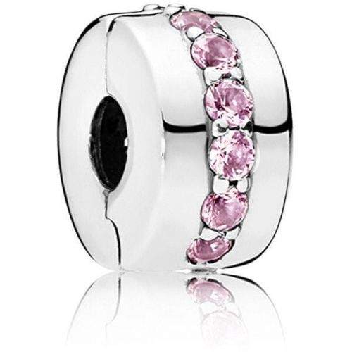 Pandora Stříbrný klip s růžovými kamínky 791972PCZ stříbro 925/1000