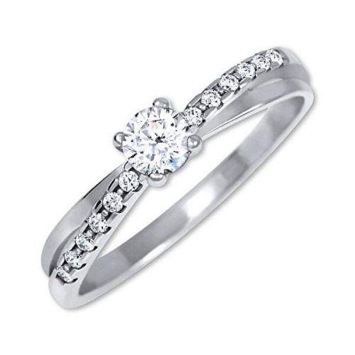 Brilio Půvabný prsten s krystaly z bílého zlata 229 001 00810 07 (Obvod 50 mm)
