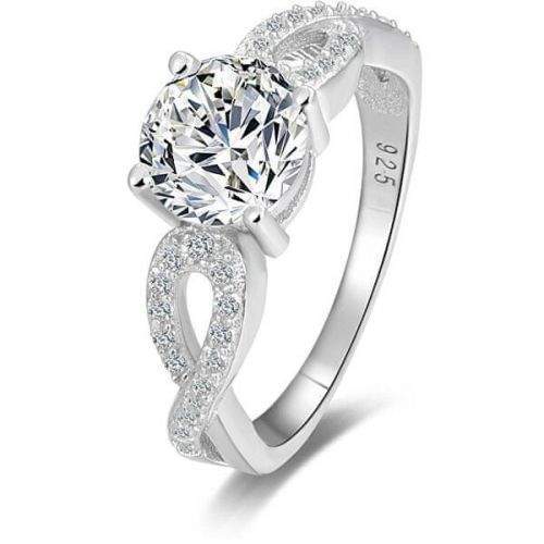 Beneto Stříbrný prsten s třpytivými krystaly AGG204 (Obvod 50 mm) stříbro 925/1000
