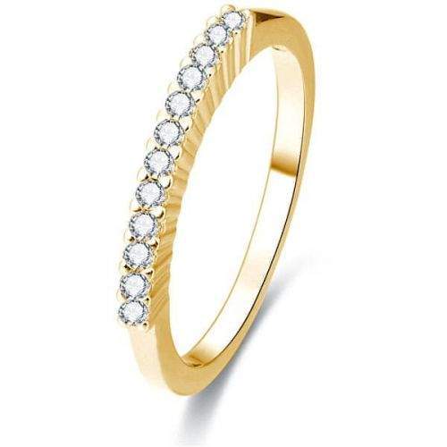 Beneto Pozlacený stříbrný prsten s krystaly AGG189 (Obvod 50 mm) stříbro 925/1000