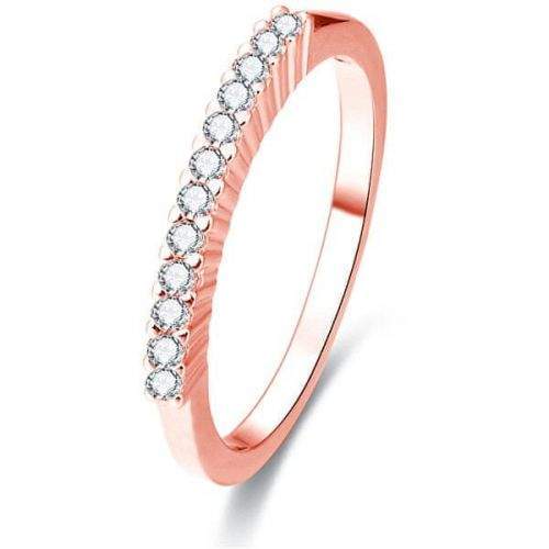 Beneto Růžově pozlacený stříbrný prsten s krystaly AGG188 (Obvod 50 mm) stříbro 925/1000