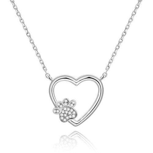 Beneto Stříbrný náhrdelník Láska k mazlíčkovi AGS702/48 stříbro 925/1000