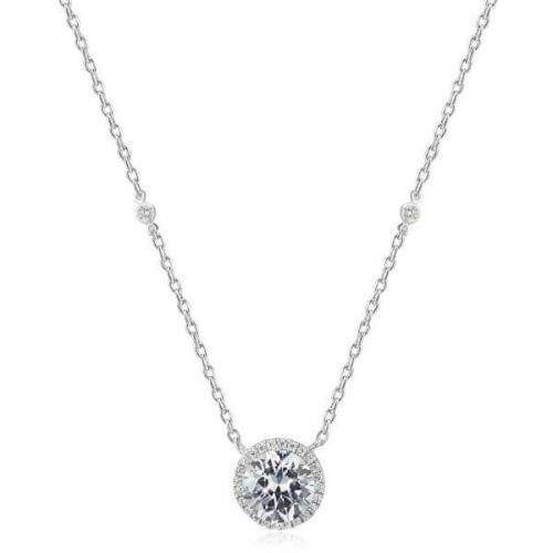 Beneto Stříbrný náhrdelník s třpytivým přívěskem AGS777/48 stříbro 925/1000