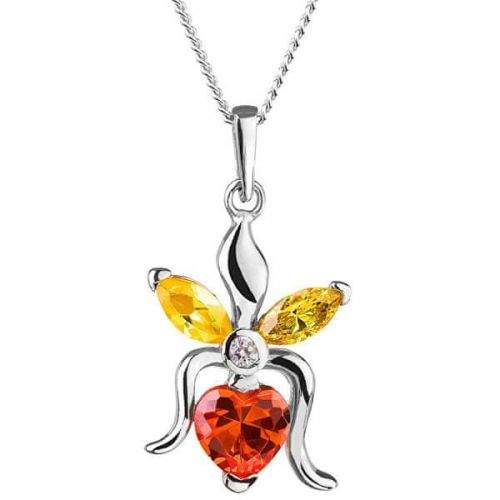 Preciosa Stříbrný náhrdelník s třpytivým přívěskem Silken 5066 60 stříbro 925/1000