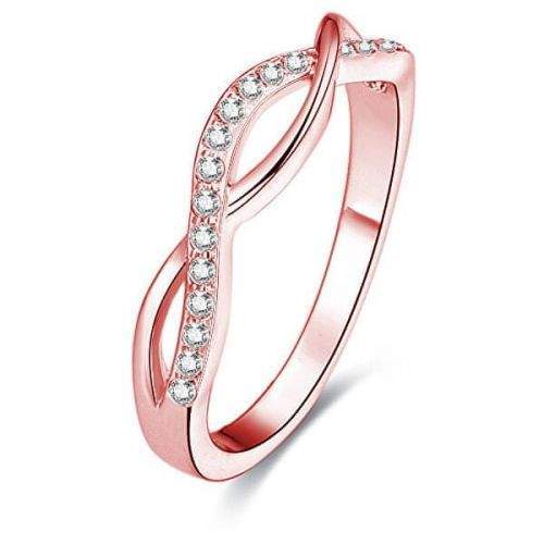 Beneto Růžově pozlacený stříbrný prsten s krystaly AGG191 (Obvod 50 mm) stříbro 925/1000