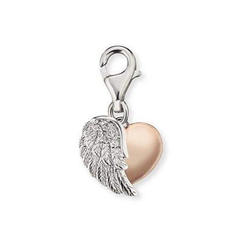 Engelsrufer Stříbrný bicolor přívěsek na náramek Srdce s křídlem ERC-HEARTWINGBI stříbro 925/1000