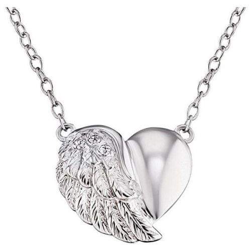 Engelsrufer Stříbrný náhrdelník Srdce s křídlem a zirkony ERN-LILHEARTWIN stříbro 925/1000