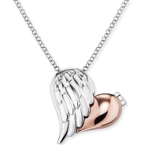 Engelsrufer Stříbrný bicolor náhrdelník Medailonek srdce s křídlem ERN-WITHLOVE-2B stříbro 925/1000